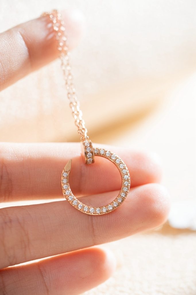 Cartier Necklace Custom Natural Diamond Rose Gold 18k (2)