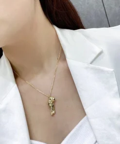 Cartier Panthere Garnet Womens Necklace Gold 18K Custom (2)