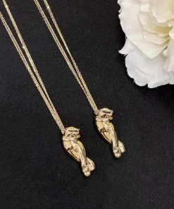 Cartier Panthere Garnet Womens Necklace Gold 18K Custom (2)