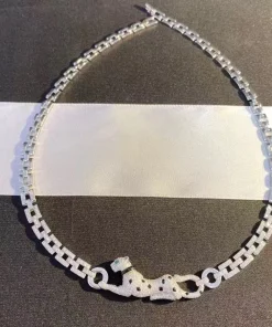 Cartier Panthere Mens Necklace White Gold 18K Diamonds Emeralds Custom (2)