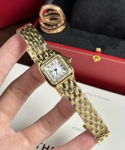 Cartier Panthere Replica Watches Womens Metal Wire Yellow 23x30mm (2)