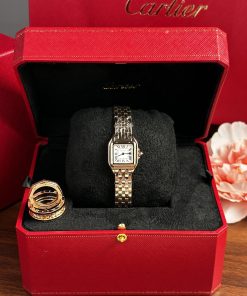 Cartier Panthere Replica Watches Womens Rose Gold Roman Numeral Pile 23x30mm (1)
