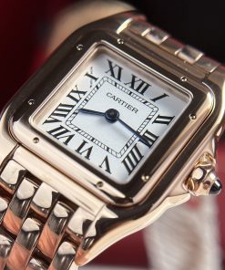 Cartier Panthere Replica Watches Womens Rose Gold Roman Numeral Pile 23x30mm (1)
