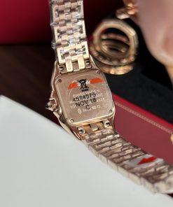 Cartier Panthere Replica Watches Womens Rose Gold Roman Numeral Pile 23x30mm (1)