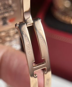 Cartier Panthere Replica Watches Womens Rose Gold Stone Engagement 23x30mm (1)