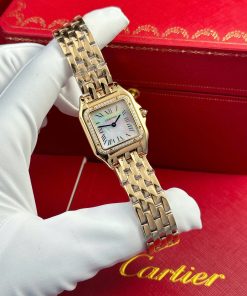 Cartier Panthere Rose Gold Replica 11 Watch Dial Mother Of Pearl AF Factory 27x36mm (2)