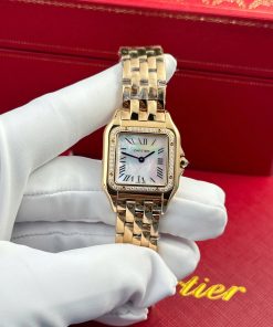 Cartier Panthere Rose Gold Replica 11 Watch Dial Mother Of Pearl AF Factory 27x36mm (2)