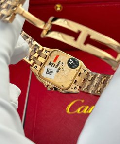Cartier Panthere Rose Gold Replica 11 Watch Dial Mother Of Pearl AF Factory 27x36mm (2)