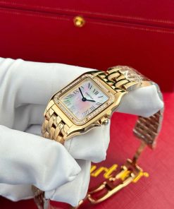 Cartier Panthere Rose Gold Replica 11 Watch Dial Mother Of Pearl AF Factory 27x36mm (2)