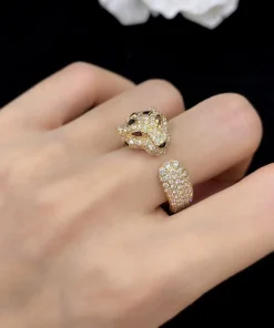 Cartier Panthere Womens Rings Rose Gold 18K Diamonds Custom (2)