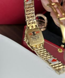 Cartier Panthere Womens Yellow Metal Wire Replica Watches 23x30mm (2)