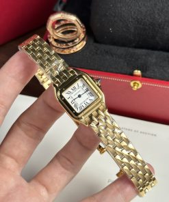 Cartier Panthere Womens Yellow Metal Wire Replica Watches 23x30mm (2)