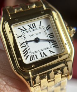 Cartier Panthere Womens Yellow Metal Wire Replica Watches 23x30mm (2)