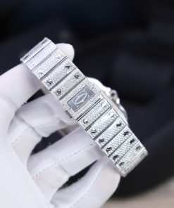 Cartier Santos Best Replica Watch Custom Moissanite Diamonds Hong Kong 39 (2)