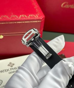 Cartier Santos Black Best Replica Watch Rubber Strap BV Factory 39 (2)