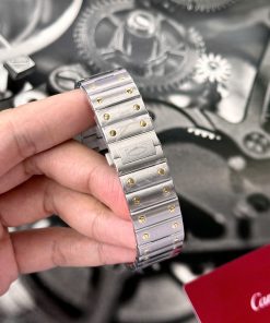 Cartier Santos CRW2SA0030 Gray Dial Demi Gold Best Replica BV Factory (1)