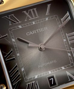 Cartier Santos CRW2SA0030 Gray Dial Demi Gold Best Replica BV Factory (1)