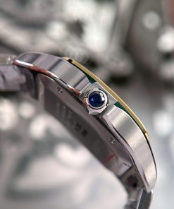 Cartier Santos CRW2SA0030 Gray Dial Demi Gold Best Replica BV Factory (1)