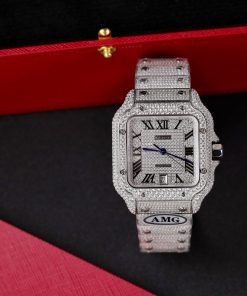 Cartier Santos Custom Full Diamonds CZ AMG Factory Best Replica (3)