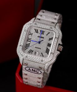 Cartier Santos Custom Full Diamonds CZ AMG Factory Best Replica (3)
