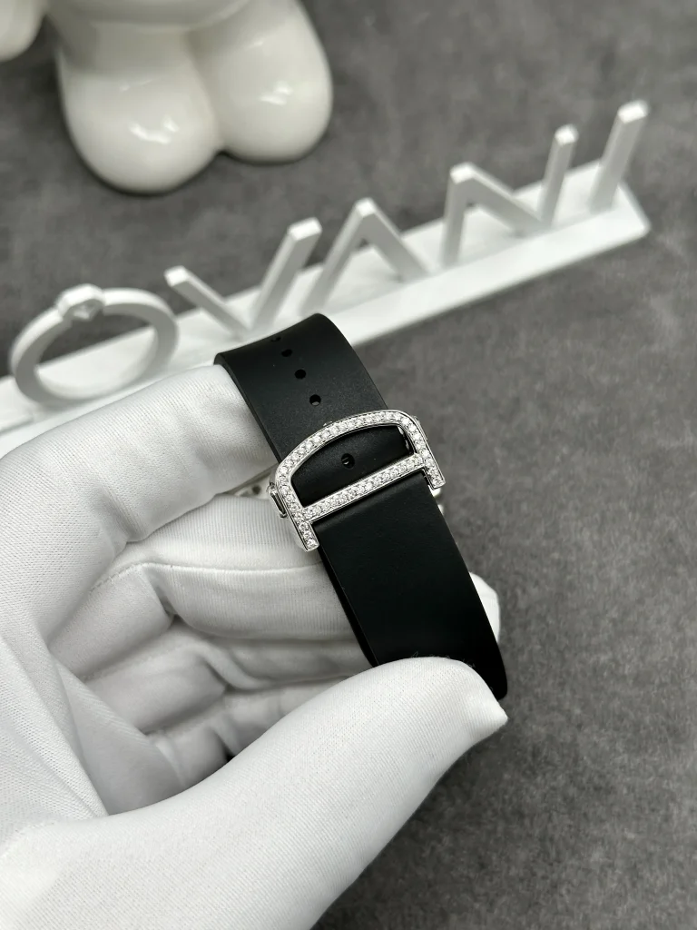 Cartier Santos Custom Full Moissanite Diamonds Demi Gold 39 (5)