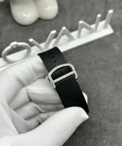 Cartier Santos Custom Full Moissanite Diamonds Demi Gold 39 (5)