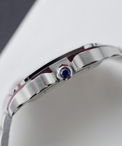 Cartier Santos Customs Moissanite Diamonds Bezel White Dial 39 (4)