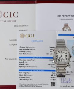 Cartier Santos Customs Moissanite Diamonds Bezel White Dial 39 (10)