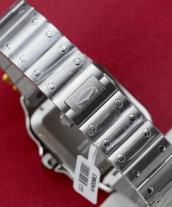 Cartier Santos Customs Moissanite Diamonds Bezel White Dial 39 (10)