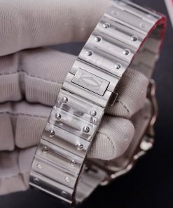 Cartier Santos Customs Moissanite Diamonds Green Dial (4)