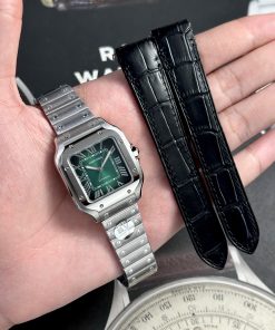 Cartier Santos De Cartier WSSA0061 Green Dial Best Replica Women 35mm (2)