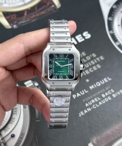 Cartier Santos De Cartier WSSA0061 Green Dial Best Replica Women 35mm (2)
