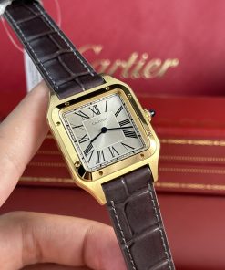 Cartier Santos Dumont Large Gold Replica Watch F1 Factory (1)
