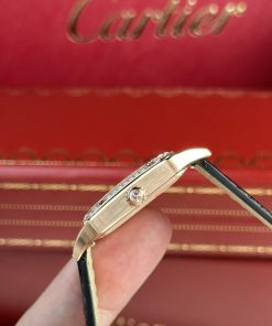 Cartier Santos Dumont Small Rose Gold Bezel Diamonds F1 Factory (1)
