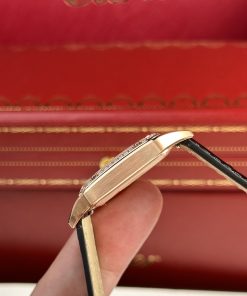 Cartier Santos Dumont Small Rose Gold Bezel Diamonds F1 Factory (1)