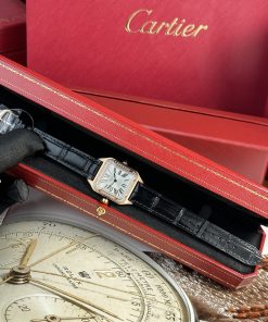 Cartier Santos Dumont Small Rose Gold Bezel Diamonds F1 Factory (1)