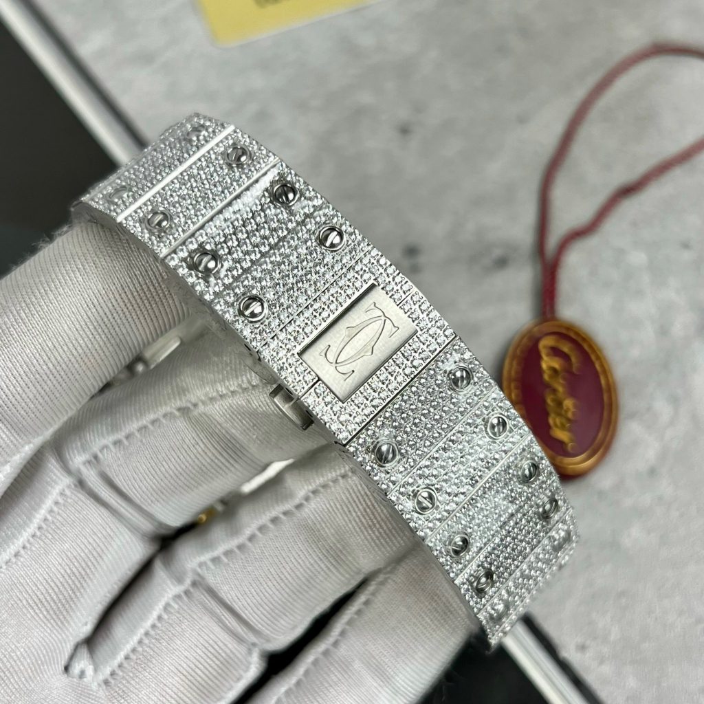 Cartier Santos Full Diamonds Replica Watches Best Quality (2)