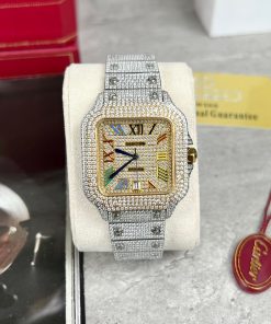 Cartier Santos Full Diamonds Replica Watches Best Quality (2)