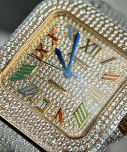 Cartier Santos Full Diamonds Replica Watches Best Quality (2)