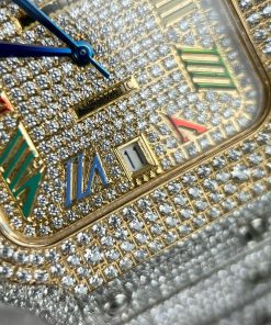 Cartier Santos Full Diamonds Replica Watches Best Quality (2)