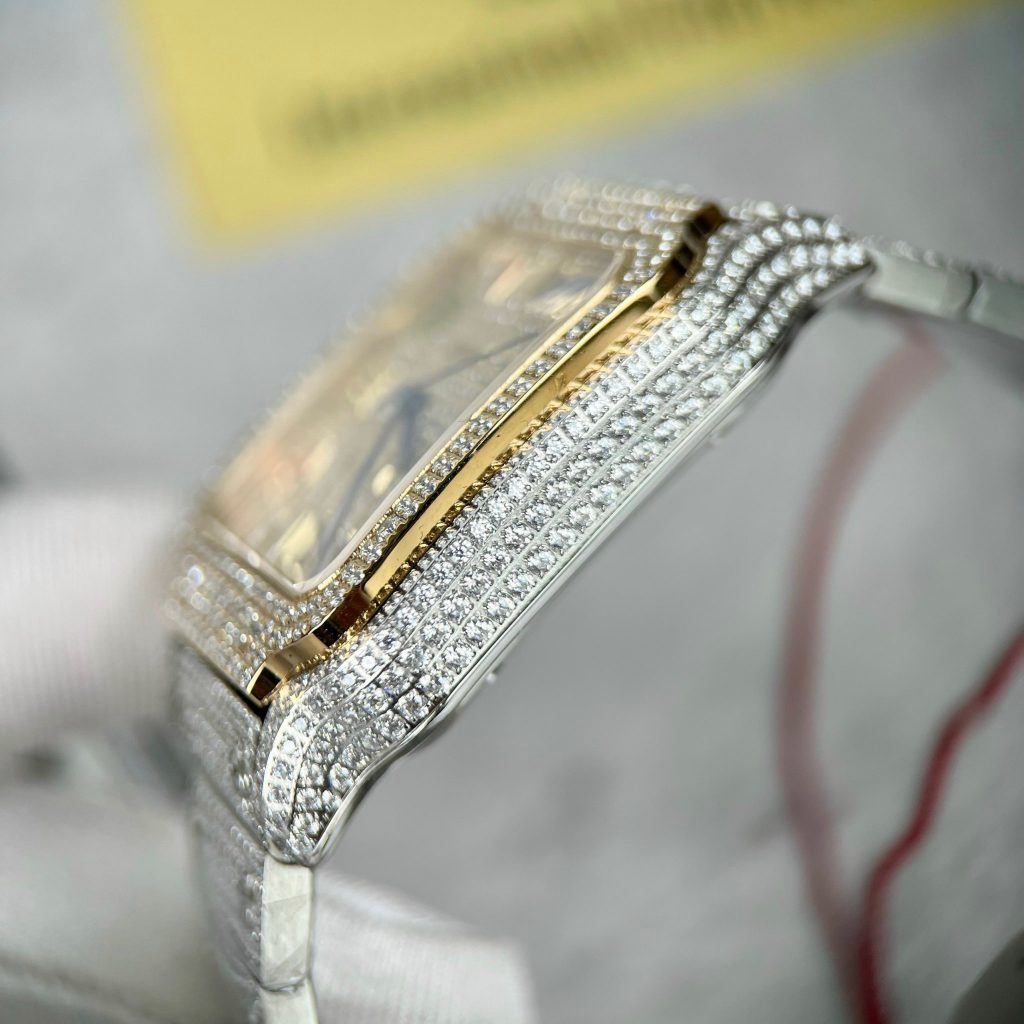 Cartier Santos Full Diamonds Replica Watches Best Quality (2)