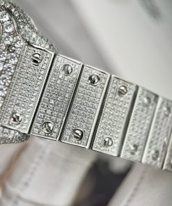 Cartier Santos Full Diamonds Swarovski Replica Watches (1)