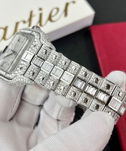 Cartier Santos Iced Out Moissanite Diamonds Best Replica 39 (12)