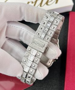 Cartier Santos Iced Out Moissanite Diamonds Best Replica 39 (12)
