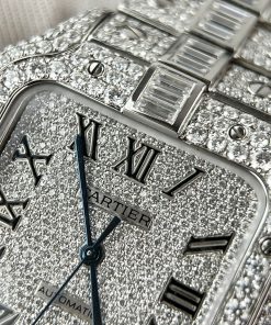 Cartier Santos Iced Out Moissanite Diamonds Best Replica 39 (12)