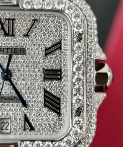Cartier Santos Iced Out Moissanite Diamonds Best Replica 39 (12)