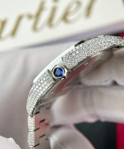 Cartier Santos Iced Out Moissanite Diamonds Best Replica 39 (12)