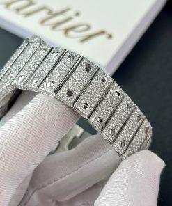 Cartier Santos Iced Out Moissanite Replica Watches BV Factory (11)