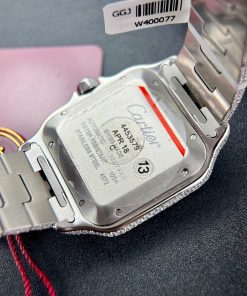 Cartier Santos Iced Out Moissanite Replica Watches BV Factory (11)