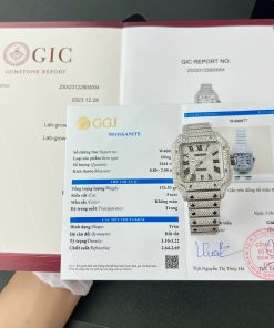 Cartier Santos Iced Out Moissanite Replica Watches BV Factory (11)